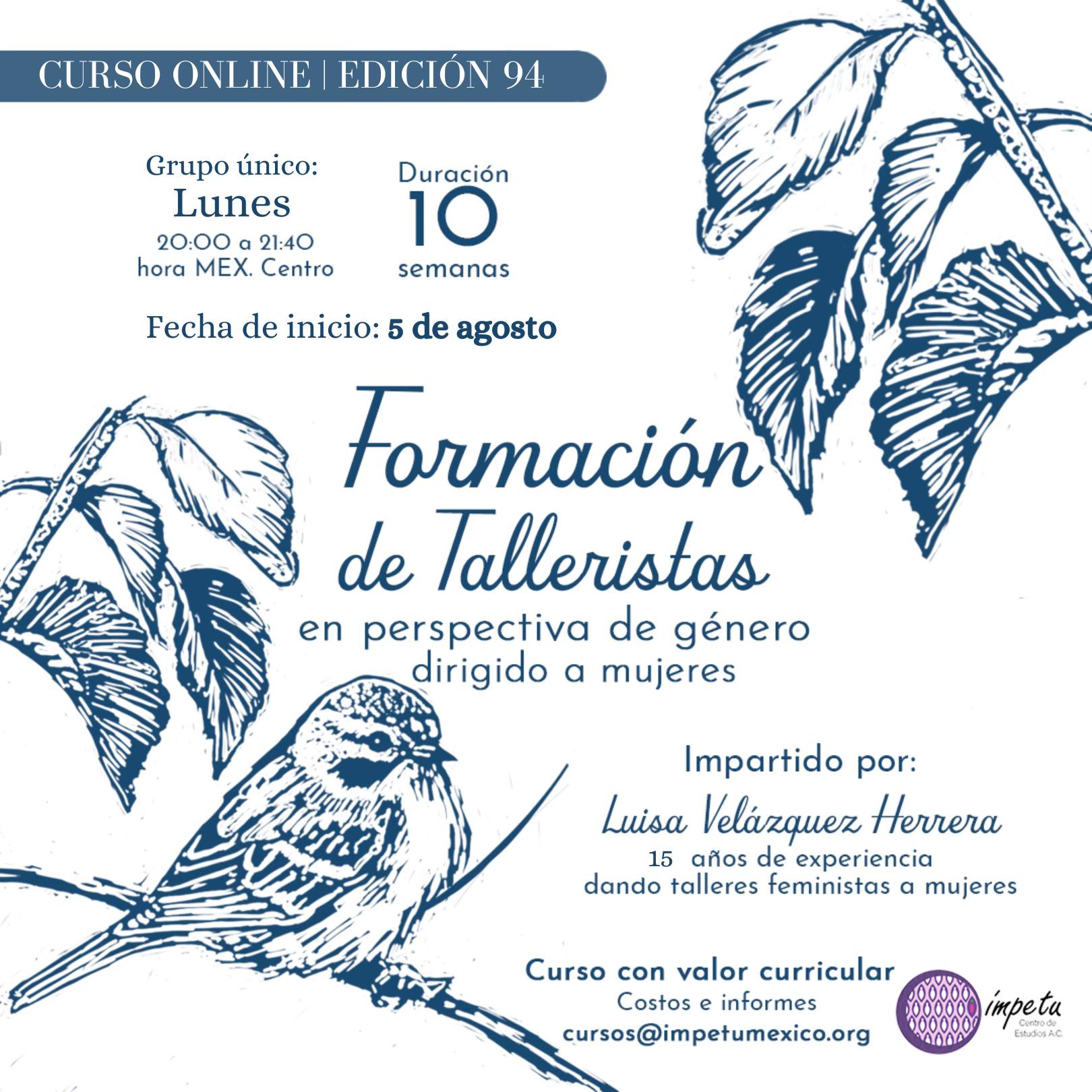 “Formación de talleristas en perspectiva de género”