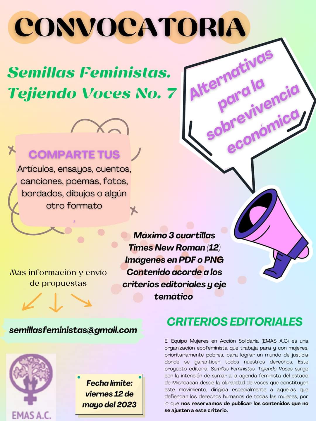 Semillas feministas convoca a mujeres a colaborar en revista digital