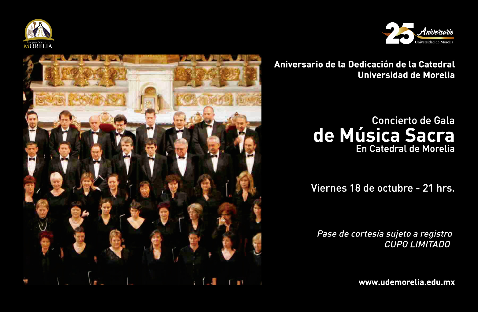 Música Sacra protagonizará el Concierto en Catedral organizado por la UdeMorelia