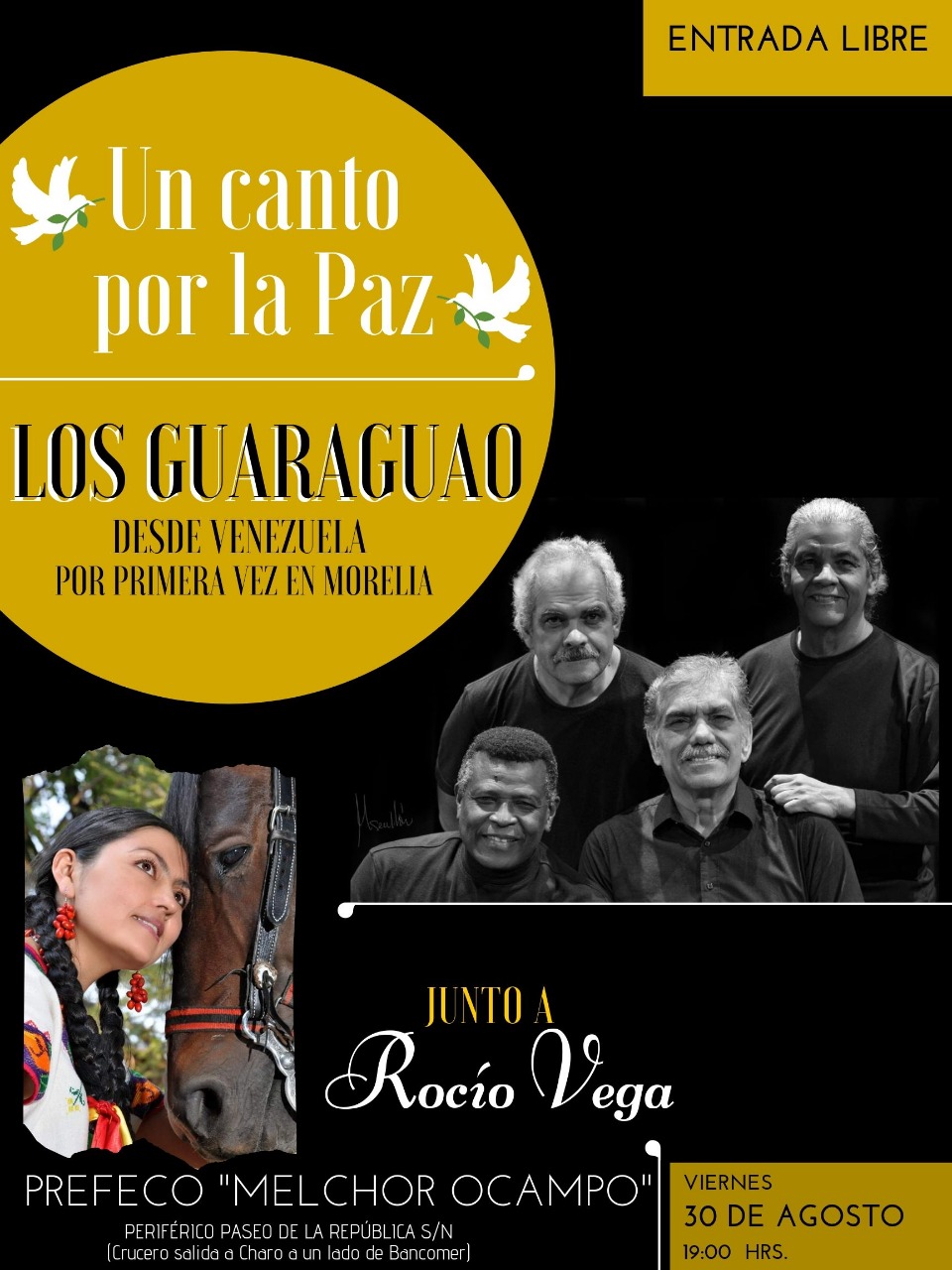Gran concierto de Los Guaraguao, este viernes en la PREFECO Melchor Ocampo