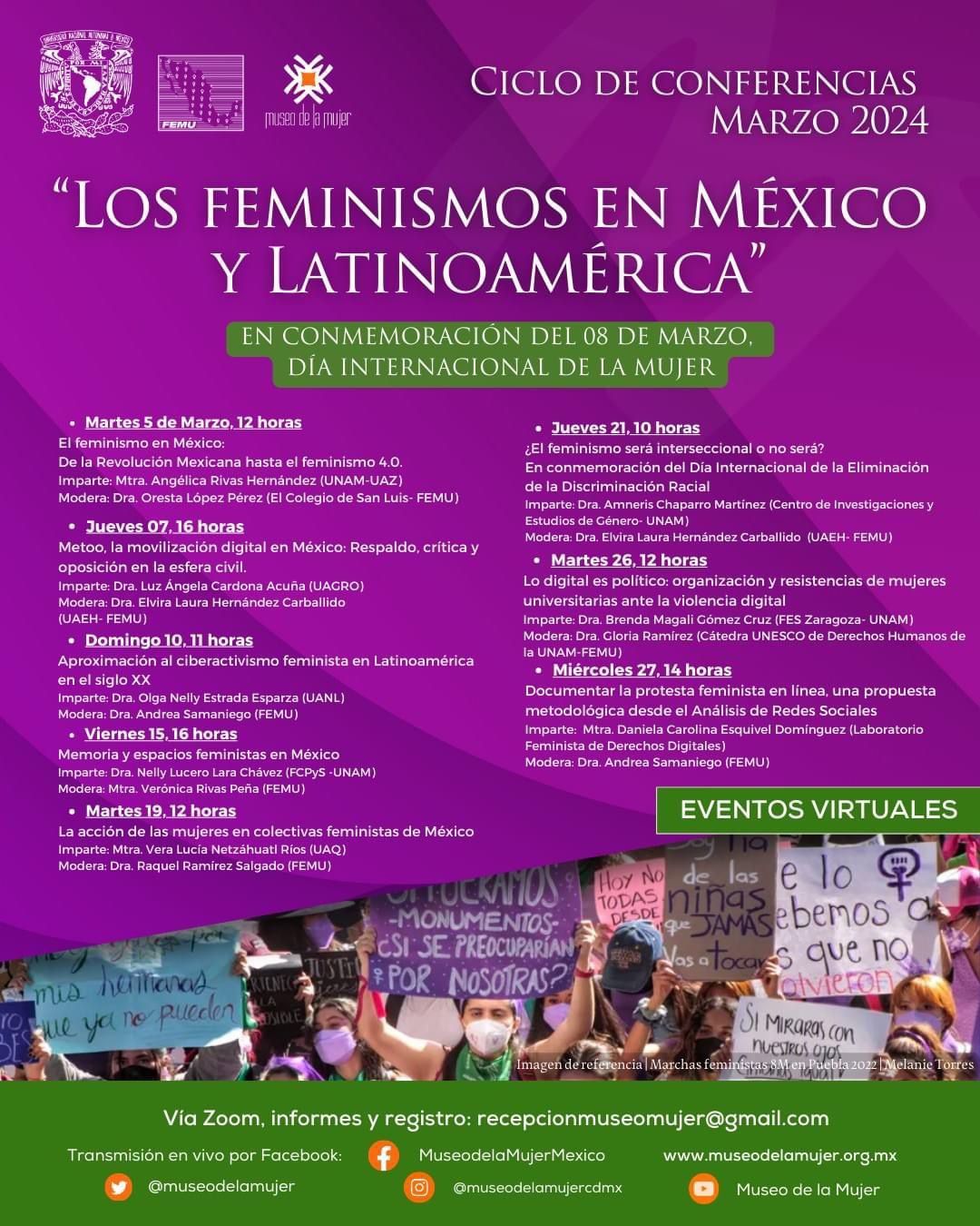 Invita Museo de la Mujer a participar en su ciclo de conferencias sobre Feminismos en México y Latinoamérica