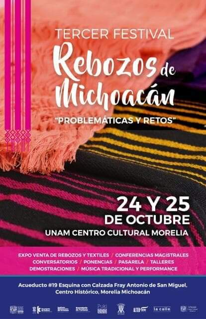 Ya viene el 3°Festival Rebozos de Michoacán