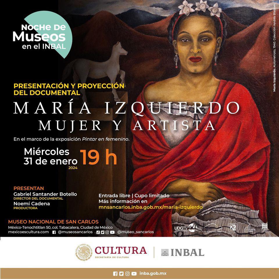 El Museo Nacional de San Carlos proyectará el documental “María Izquierdo: Mujer y Artista”