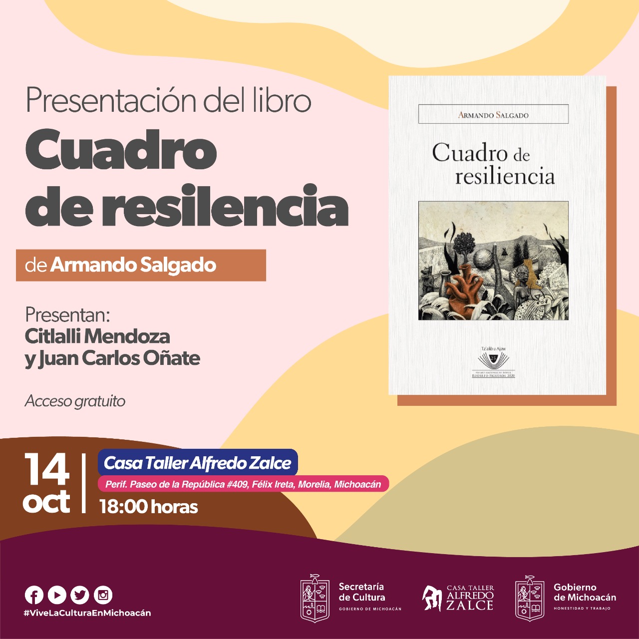 Presentarán el libro “Cuadro de resiliencia” en Casa Taller Alfredo Zalce