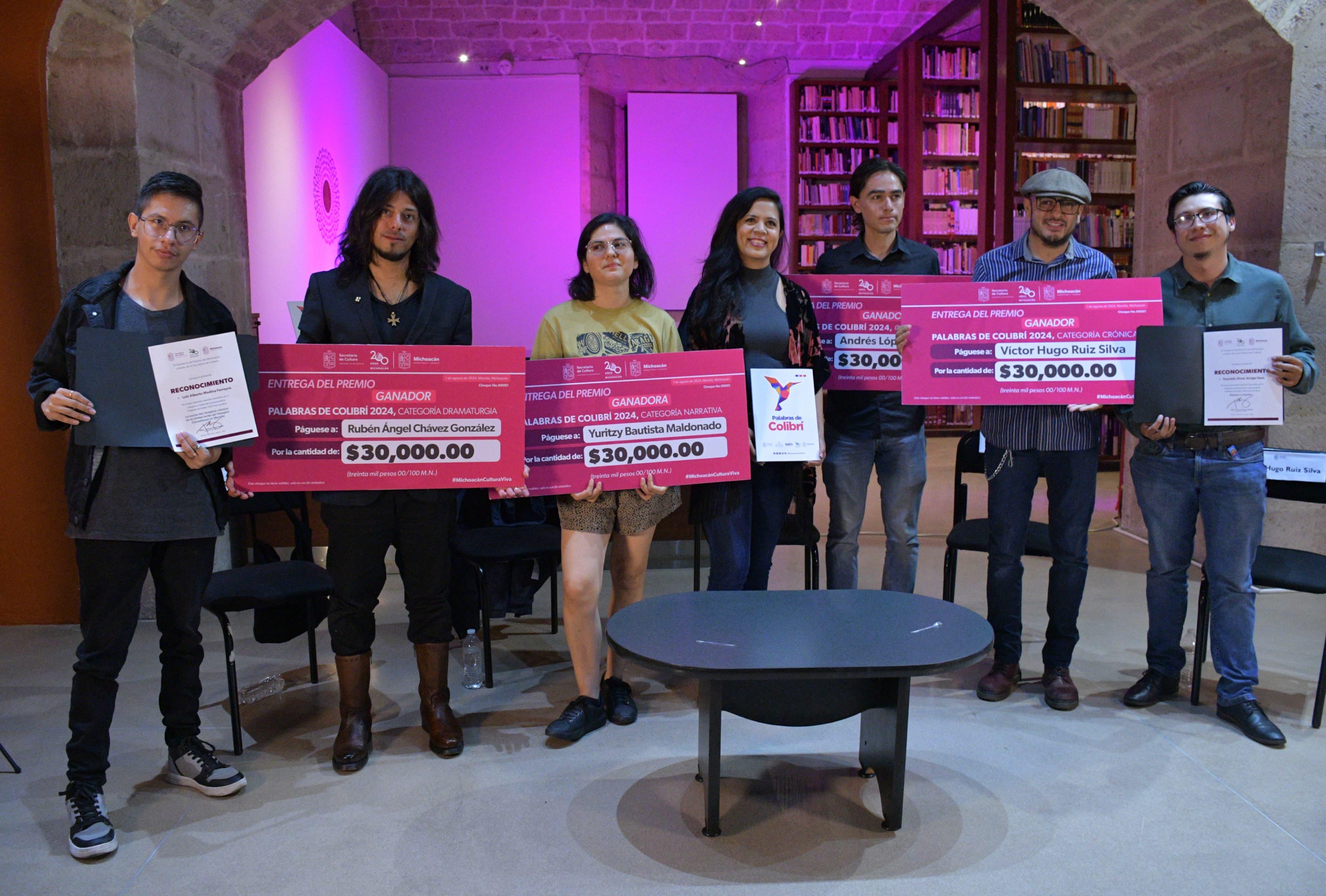 Premia Secretaría de Cultura de Michoacán obras ganadoras de convocatoria Palabras de Colibrí