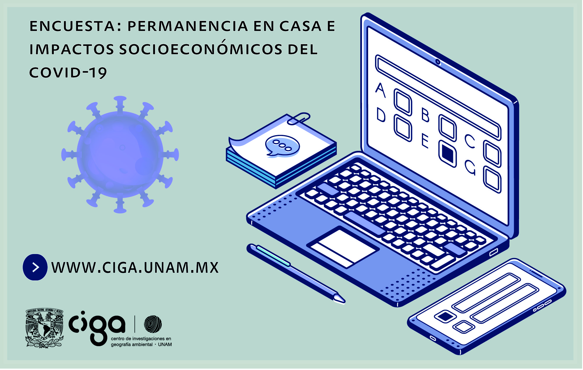Lanza UNAM encuesta sobre permanencia en casa e impactos socioeconómicos del COVID-19