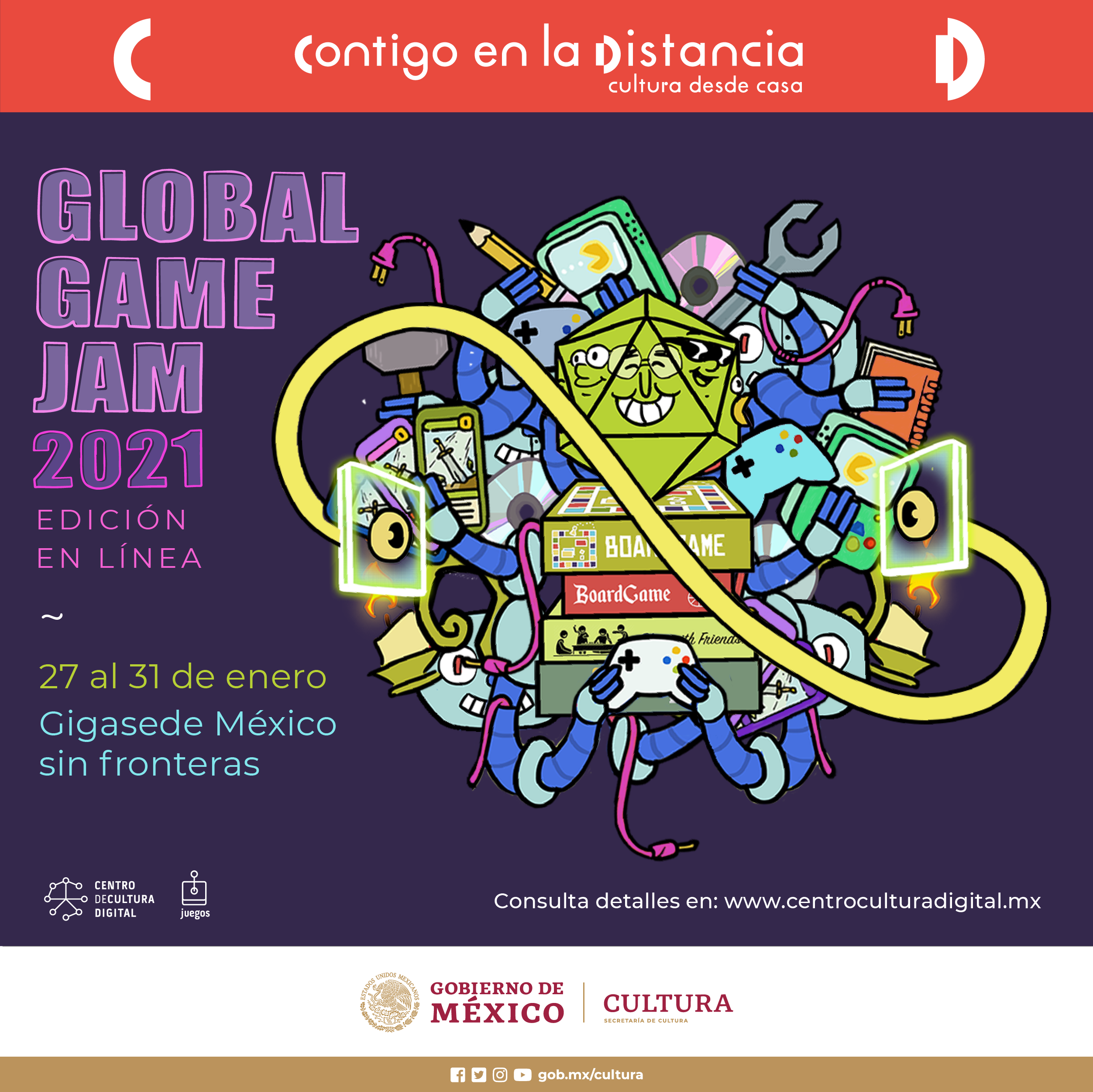 El Centro de Cultura Digital celebrará en línea la 12ª edición del Global Game Jam