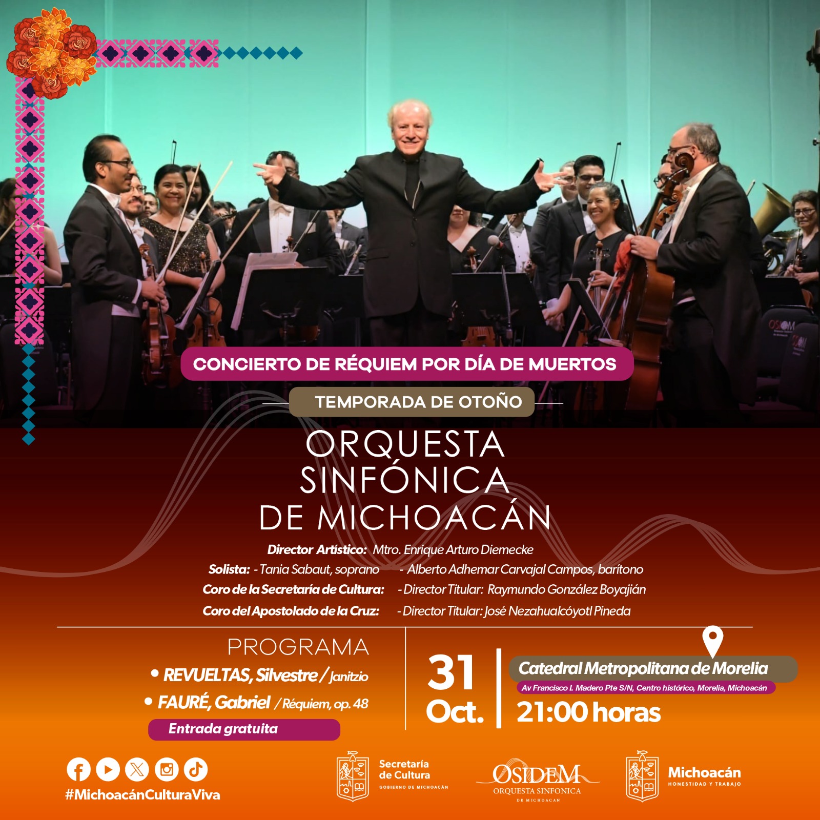 Dará Orquesta Sinfónica dos conciertos de Réquiem por Noche de Muertos