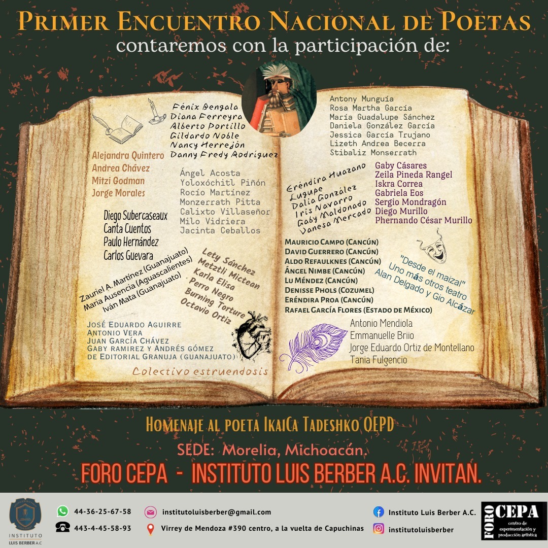 Morelia será sede del Primer Encuentro Nacional de Poetas