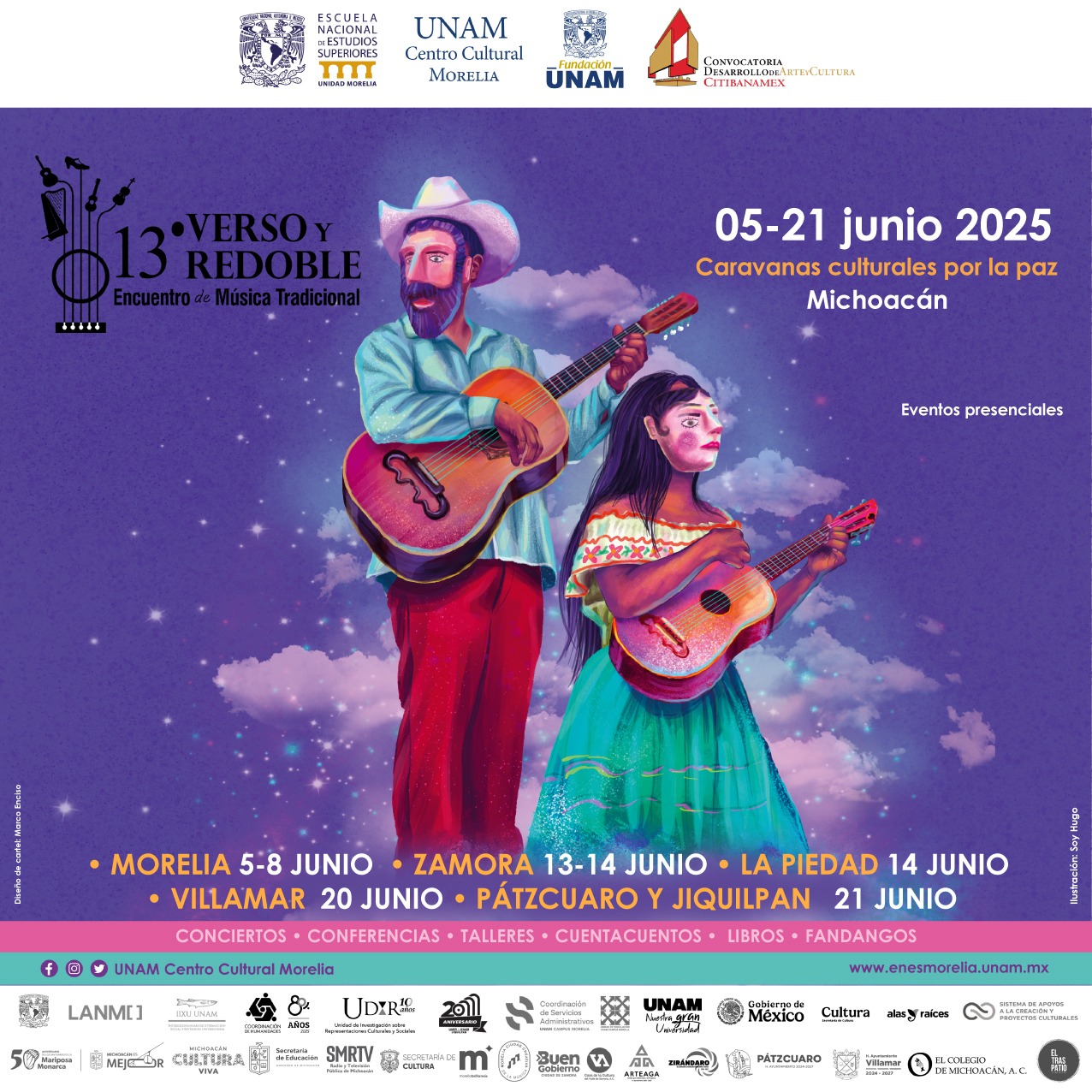 UNAM Centro Cultural anunció el 13° Encuentro de Música Tradicional Verso y Redoble
