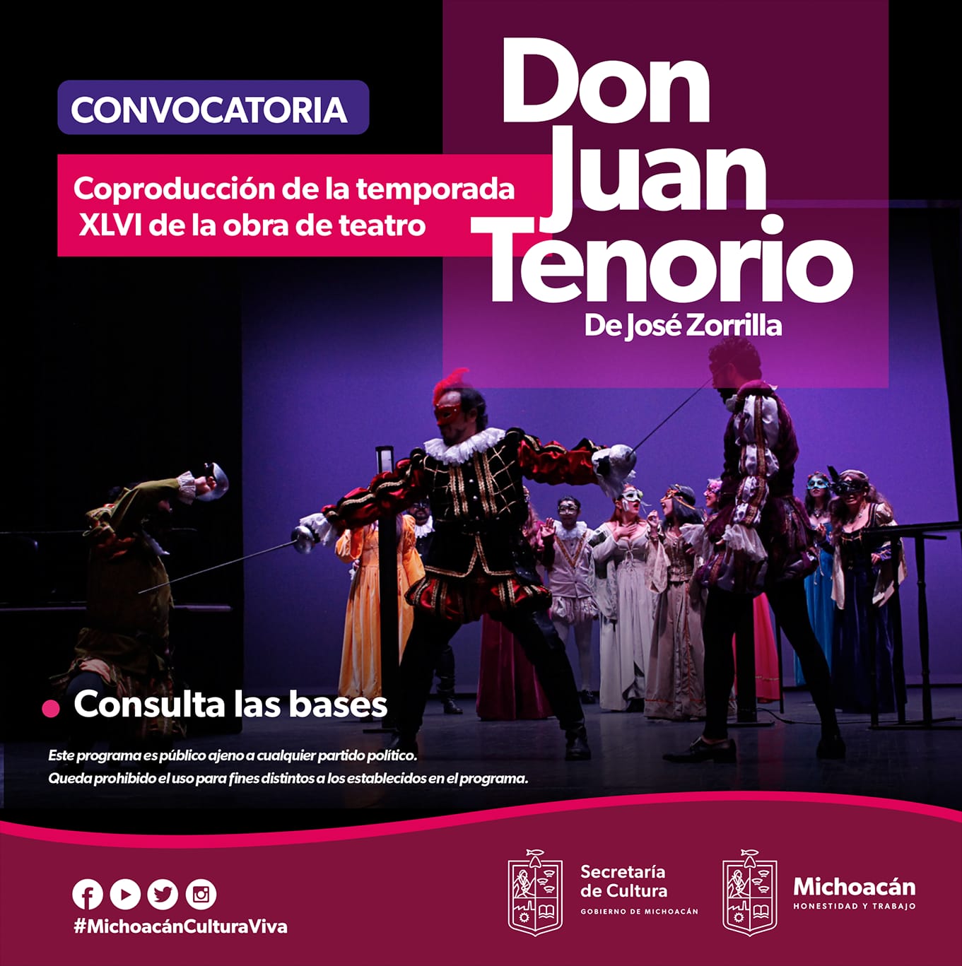 Anuncia Secum bases para la coproducción de Don Juan Tenorio