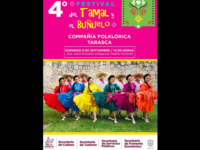 Compañía Folklórica Tarasca, presente en el 4to. Festival del Tamal y el Buñuelo