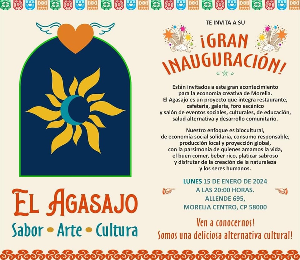 Asiste a la inauguración de “El Agasajo”, una deliciosa alternativa cultural en Morelia