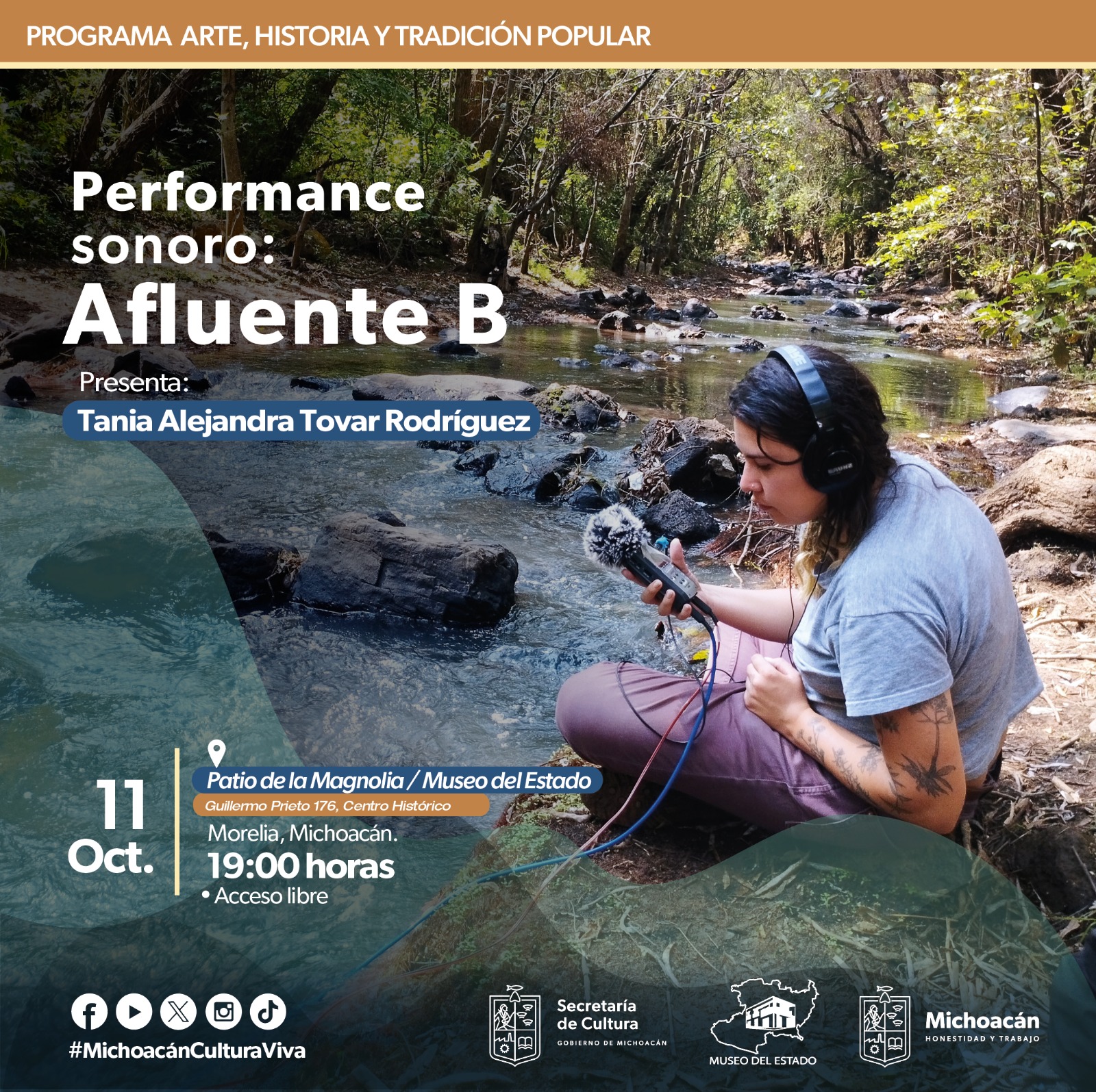 Presentarán performance sonoro del río Chiquito, en el Museo del Estado