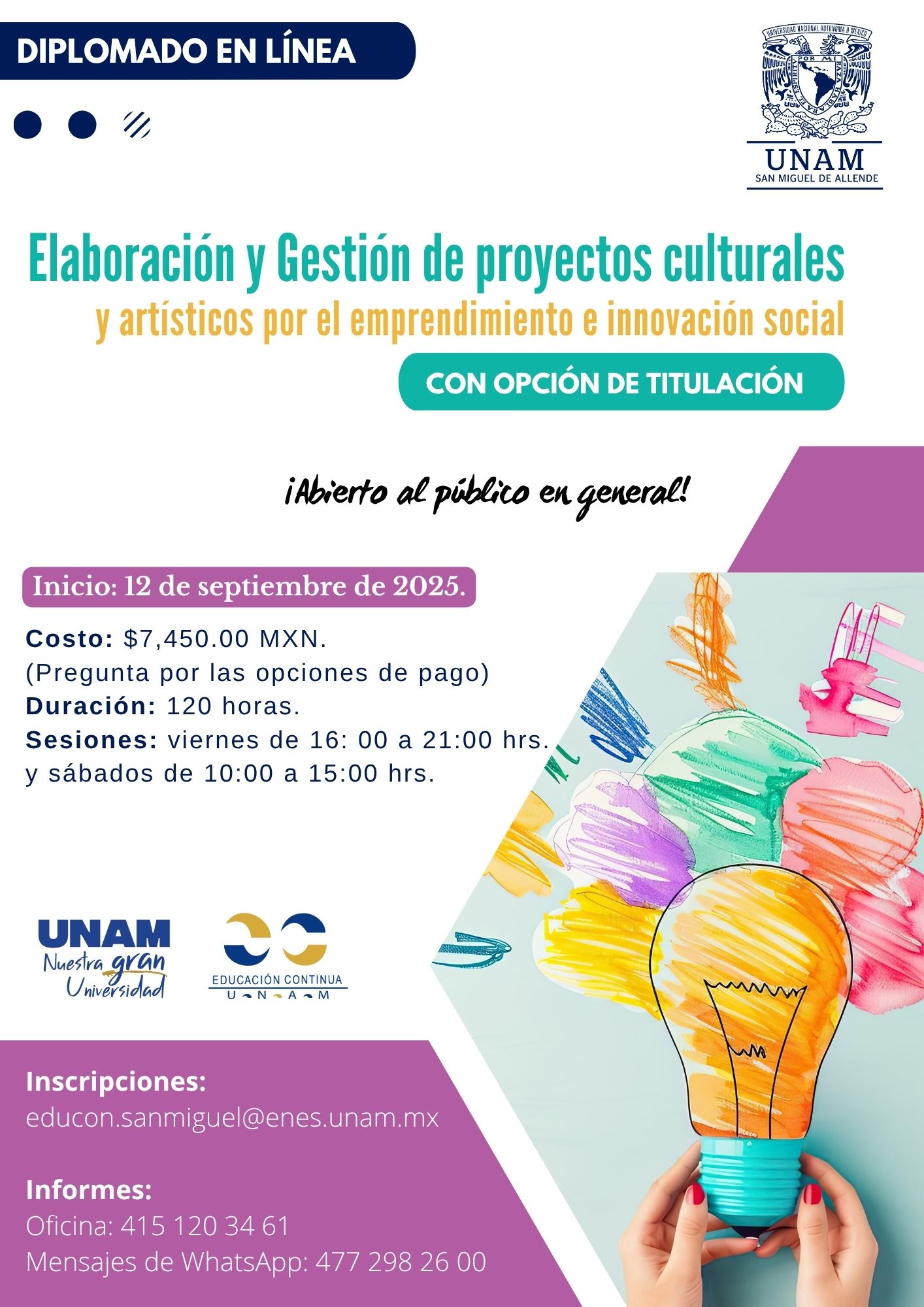 “Elaboración y Gestión de proyectos culturales y artísticos por el emprendimiento e innovación social”