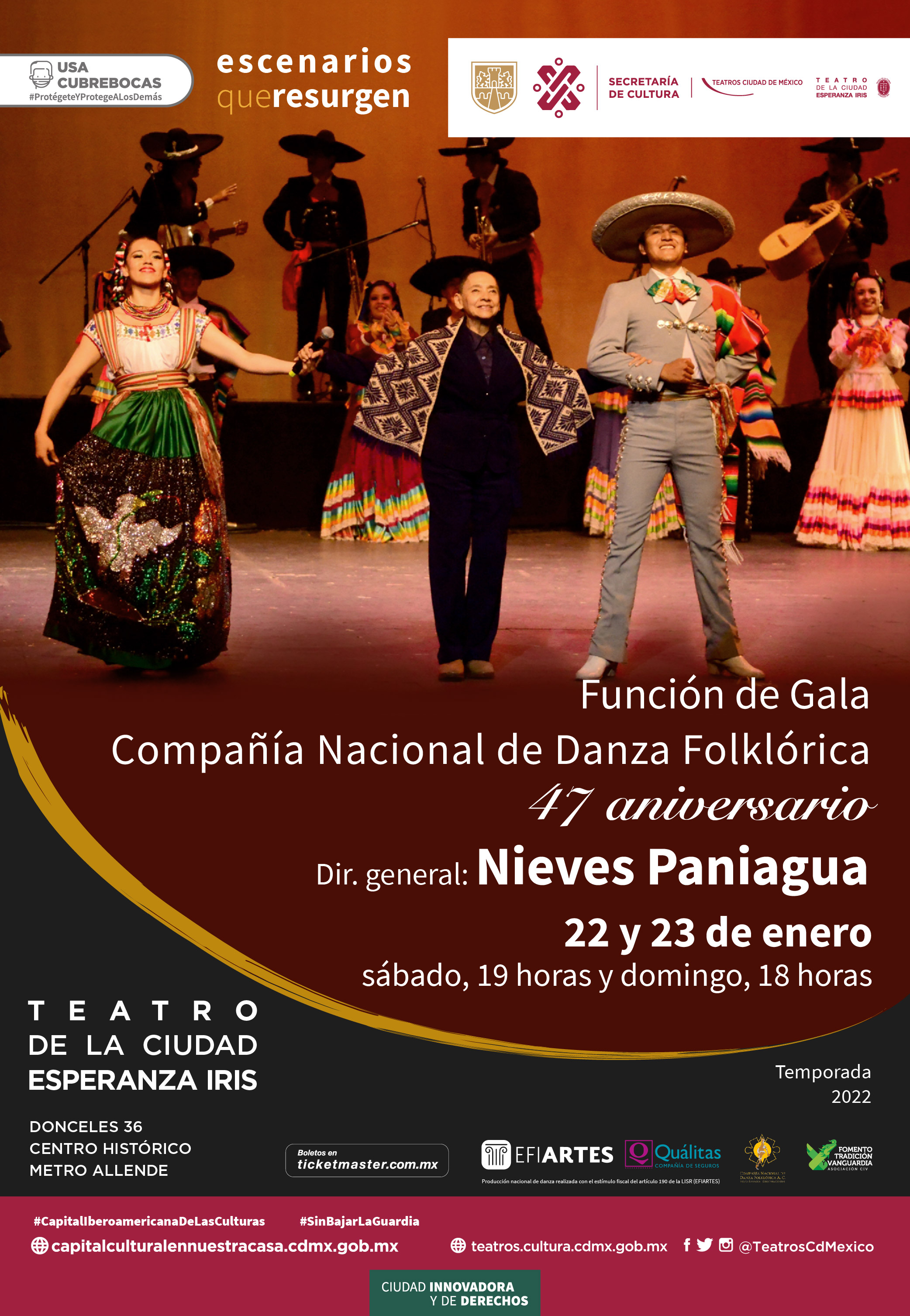 Compañía Nacional de Danza Folklórica celebrará sus 47 años en el Teatro Esperanza Iris