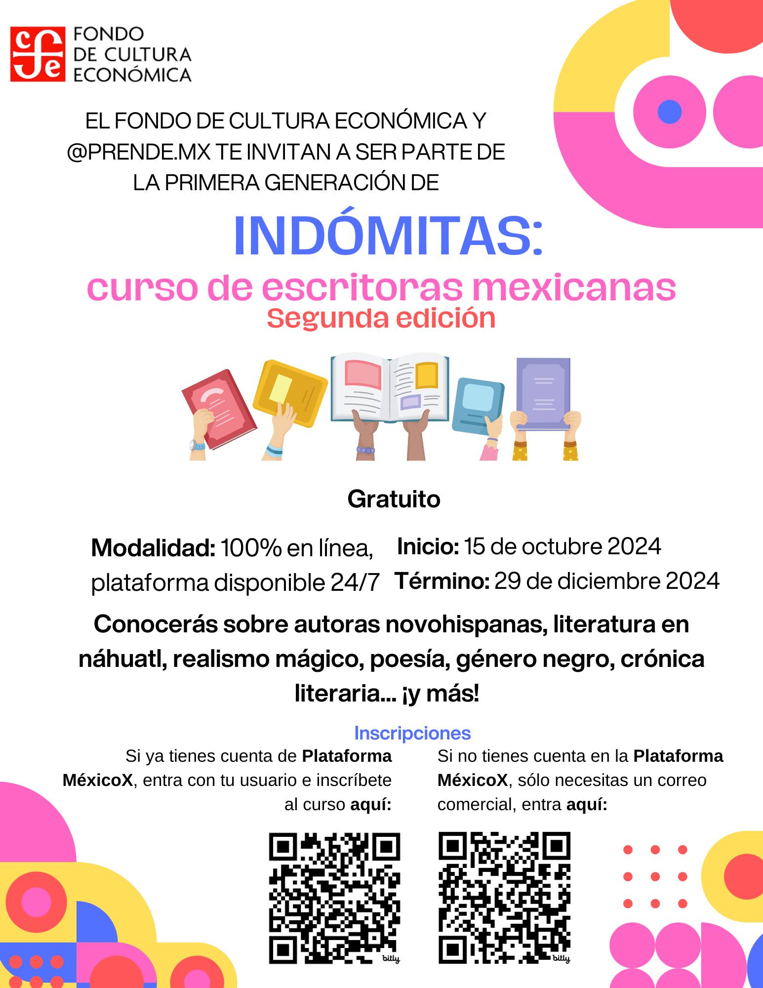 “Indómitas: curso de escritoras mexicanas”