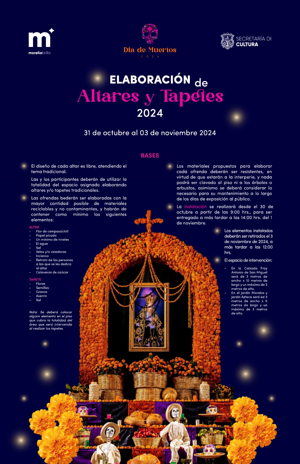 Ya abierta, convocatoria para elaboración de altares y tapetes: SeCultura Morelia