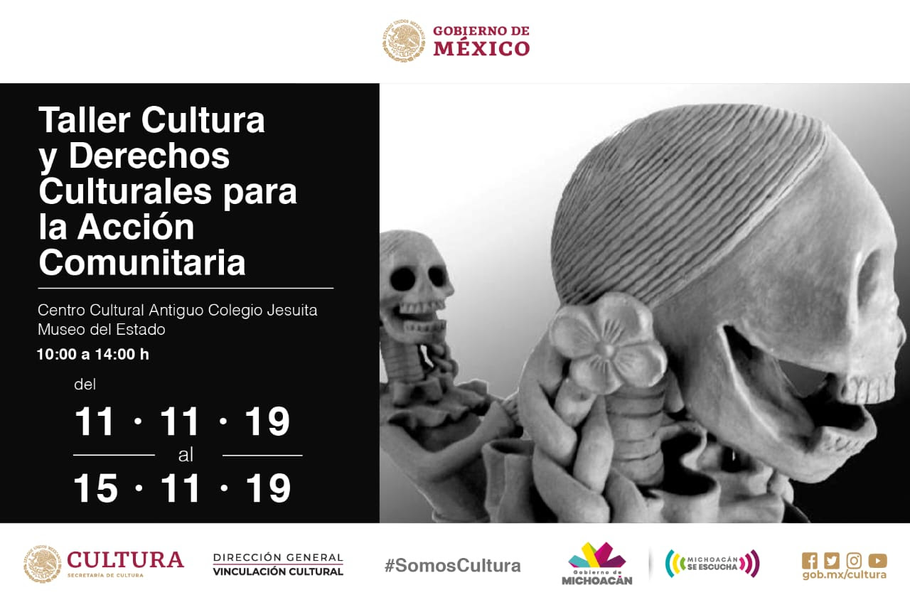 Habrá talleres de Derechos Culturales en Morelia y Pátzcuaro