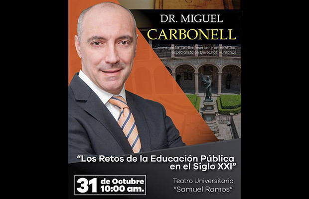 Miguel Carbonell hablará sobre los retos de la educación pública en la UMSNH