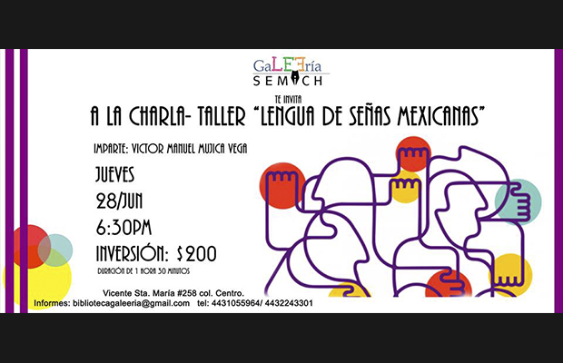 Invitan al taller en “Lengua de señas mexicana”